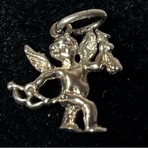 Vintage Sterling Silver CHERUB ANGEL Pendant Charm